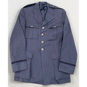 Vintage 1950s Men’s Officer USAF Blue Wool Coat Air Force Dress Jacket Size 40L